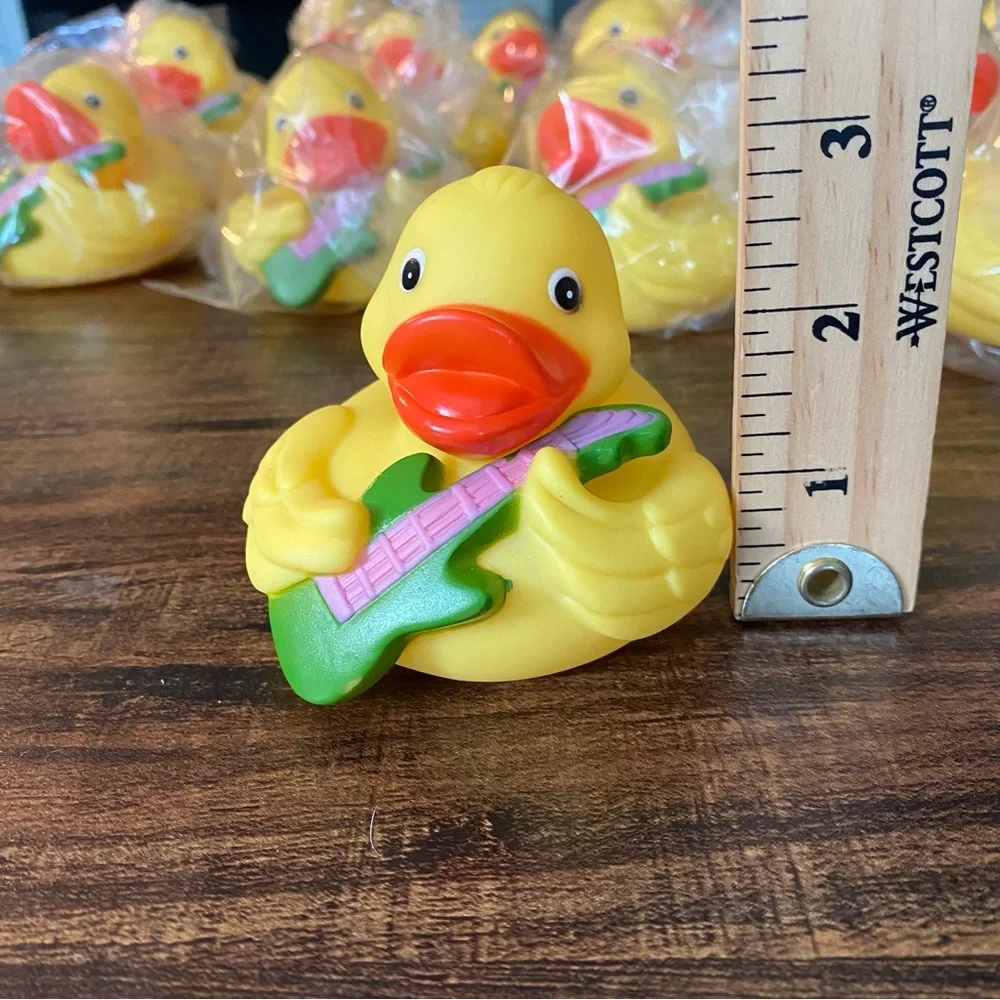 NEW lot of 15 Yellow Rubber Duck with Green Guitar